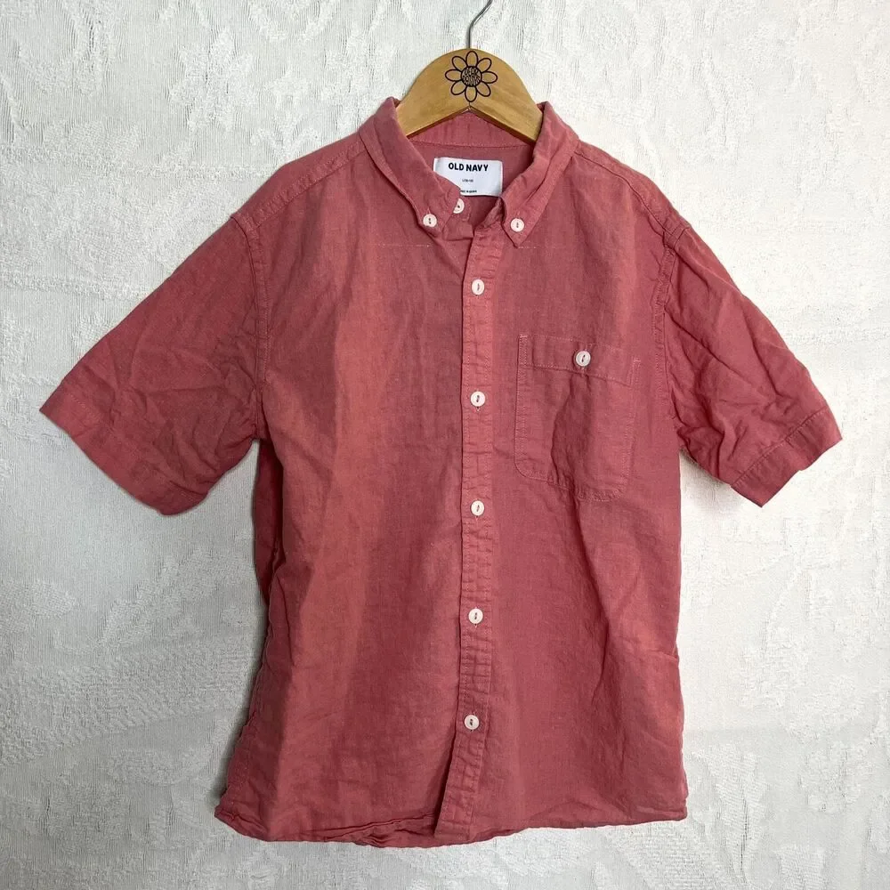 Boy's Pink Button Down Shirt
